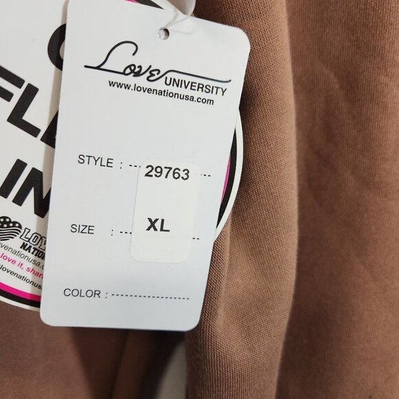 NWT LOVE NATION Pullover Hoodie In Brown Size XL - Picture 5 of 7